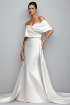 Euen Off Shoulder Fish Tail Wedding Maxi Dress