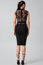 Vanessa Sleeveless Lace Bandage Midi Dress