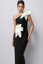 Priscilla 3D Flower Bandage Maxi Dress