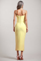 Pasha Sleeveless Diamond Slit Bandage Midi Dress