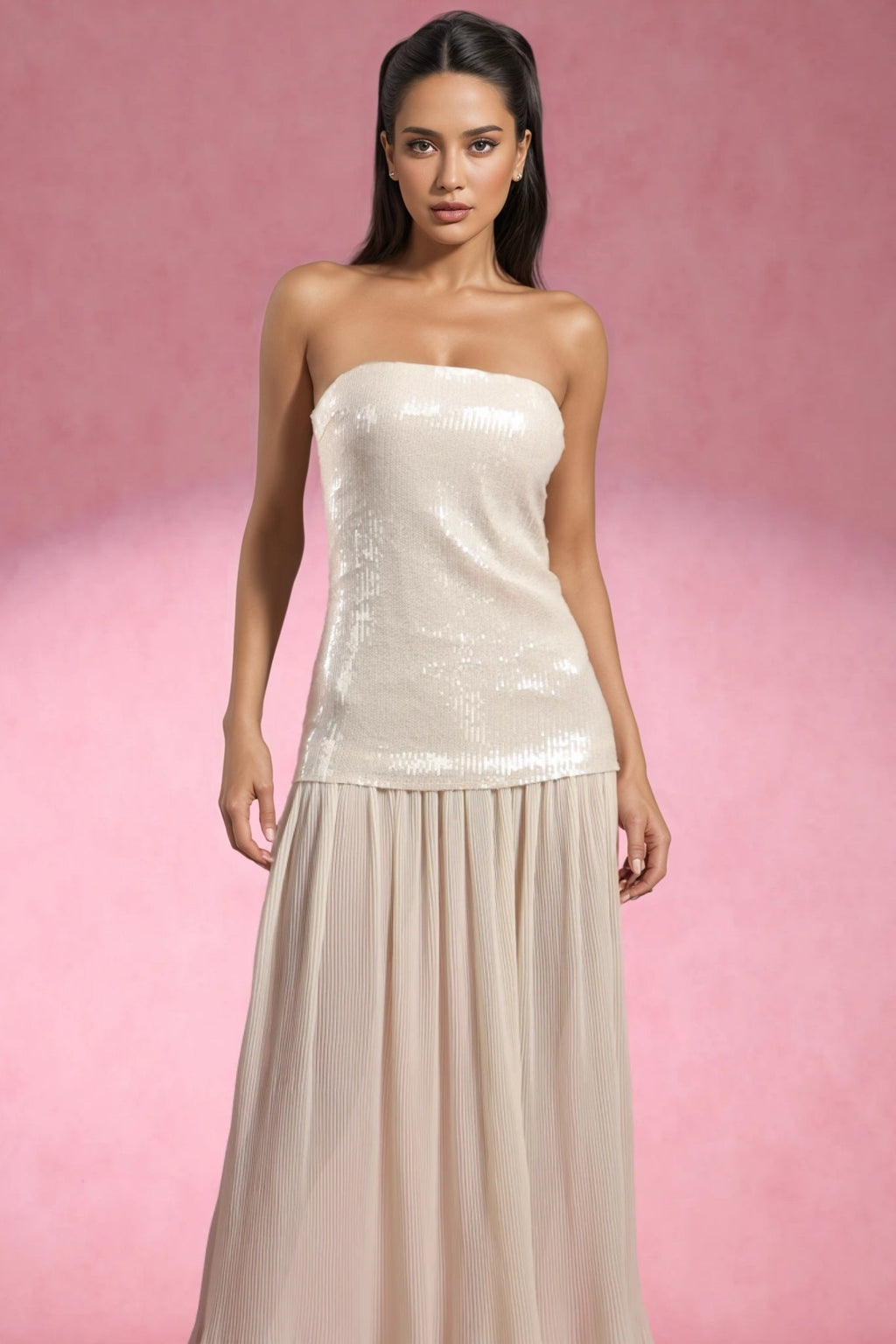 Eyola Sleeveless Sequin Maxi Dress