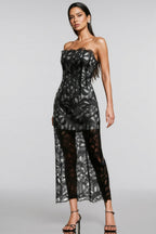Ivy Sleeveless Fish Bone Strap Maxi Dress