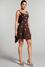 Julieta Square Neck Rhinestone Bandage Maxi Dress