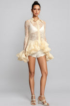 Xaver Embroidery Flowers Lace Mini Dress Set