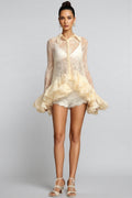 Xaver Embroidery Flowers Lace Mini Dress Set