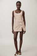 Huxle Pink Embellished Tweed Mini Dress