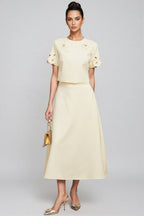Larkd 3D Floral Top Matching Maxi Dress Set