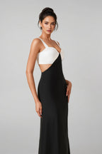 Garin Square Neck Cut-Out Midi Dress