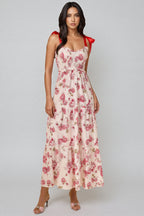 Barbsd Red Floral Maxi Dress