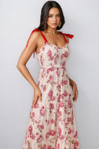 Barbsd Red Floral Maxi Dress