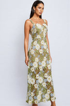 Loralie Botanica Sleeveless Embroidered Midi Dress