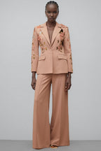 Annabelle Dusty Pink Sequined Floral Blazer Trousers Set
