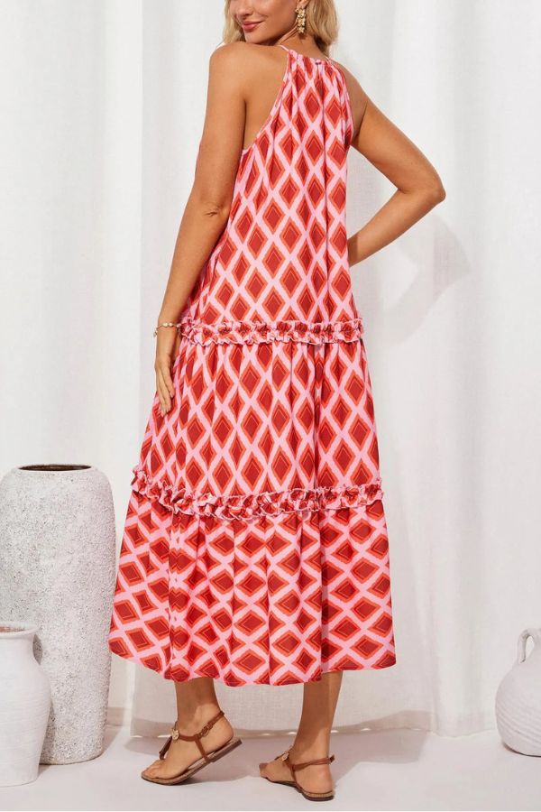 Women's Halter Neck Floral Print Vacation Dress