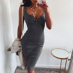 Gisella Knit Midi Dress Dark Olive