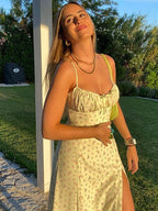 Sling Floral Split Dress