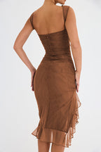 Bay Leaf Ruffle Midi Dress