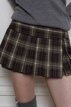 Plaid Low Waist Bodycon Mini Skirt