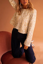 Golden Fleece Sequined Open Front Cropped Jacket