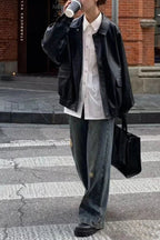PU Leather Oversized Biker Jacket