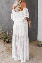 Strapless Cutout Off Shoulder Maxi Boho Dress