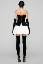 Lyna Petal Layerd Velvet Mini Dress