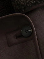 Lapel Faux Leather Warm Jacket