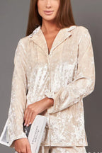 Velvet Home Service Long -sleeved Trousers Two -piece Suit