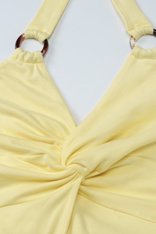 Halter Twist CutOut Maxi Party Dress