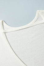 Crew Neck Backless Cotton Sweater