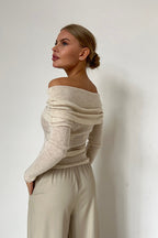 Slim Fit Off-Shoulder Knit Top
