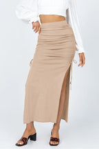 Knitted Slim Lace up Pleated Skirt