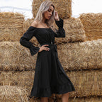 Waves Will Fade Pocketed Off The Shoulder Dress Onyx