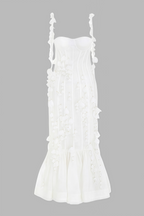 Novise Halter Fringe 3D Flower Midi Dress