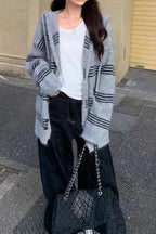 Colorblock Striped Hooded Sweater