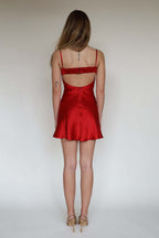 Sexy Cami Lace Trim Solid Mini Dress