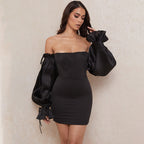 Strapless Long Sleeved Cocktail Dress