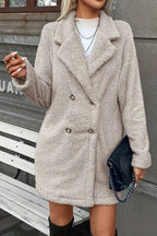 Elegant Faux Fur Single Breasted Warm Coat