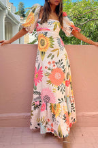 Gloria Luxe Long Floral Dress Premium Wardrobe Essential