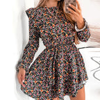 Flower District Pocketed Belted Velvet Dress