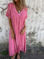 Olga Statement Cotton and Linen Dress Occasion Edit