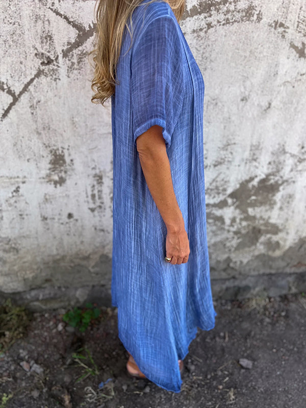 Olga Statement Cotton and Linen Dress Occasion Edit