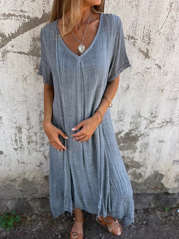 Helena Chic V Neck Maxi Dress Silhouette Collection