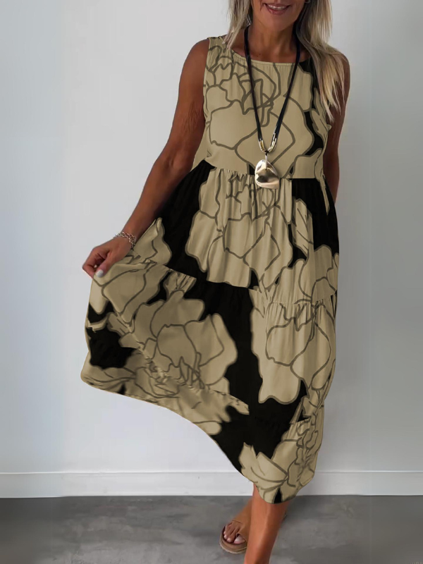 Luna Aesthetic Stylish Floral Print Dress Chic Silhouette Collection