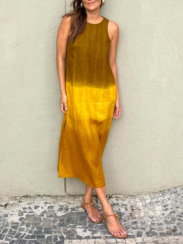 Gracia Aesthetic Casual Long Dress with Tie Dye Pattern Boutique Collection