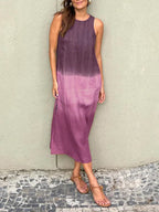 Gracia Aesthetic Casual Long Dress with Tie Dye Pattern Boutique Collection