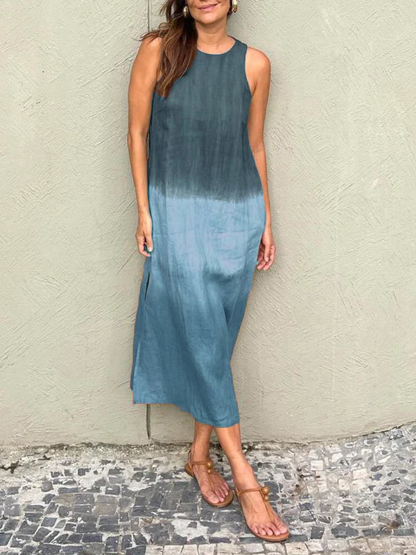 Gracia Aesthetic Casual Long Dress with Tie Dye Pattern Boutique Collection