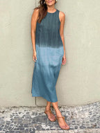 Gracia Aesthetic Casual Long Dress with Tie Dye Pattern Boutique Collection