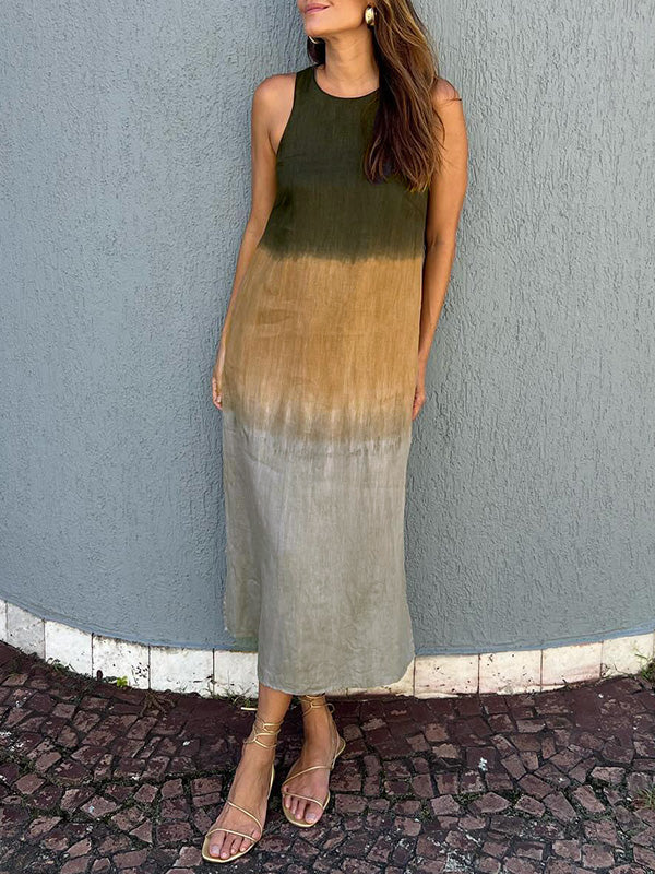 Gracia Aesthetic Casual Long Dress with Tie Dye Pattern Boutique Collection