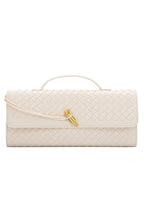 Woven Soft Leather Horizontal Square Accordion Bag