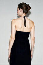 Halter Neck Ruched Bodycon Vacation Dress